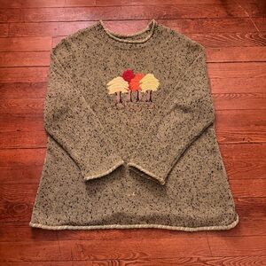 CJ BANKS Green Knit Tree Sweater
